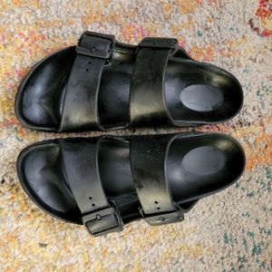 Black rubber birkenstocks